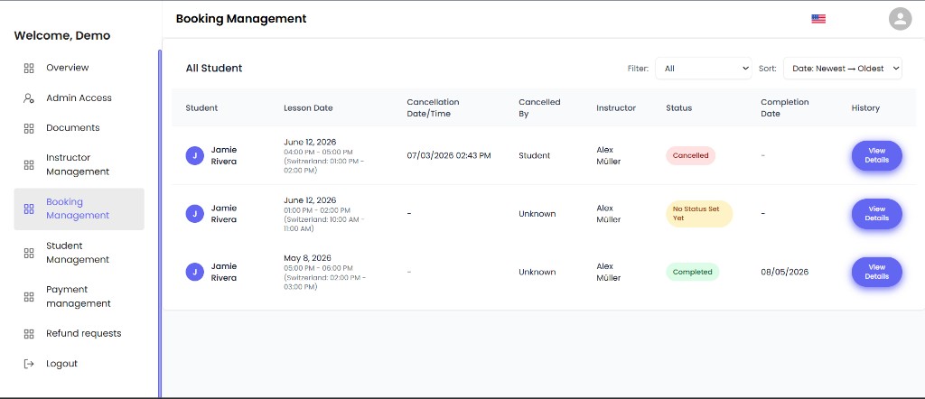 Booking Management