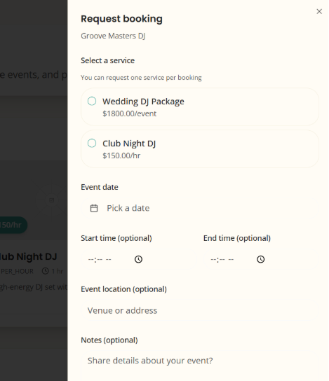 Booking Request